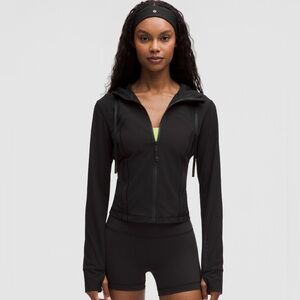 lulu define cropped jacket hooded *mesh